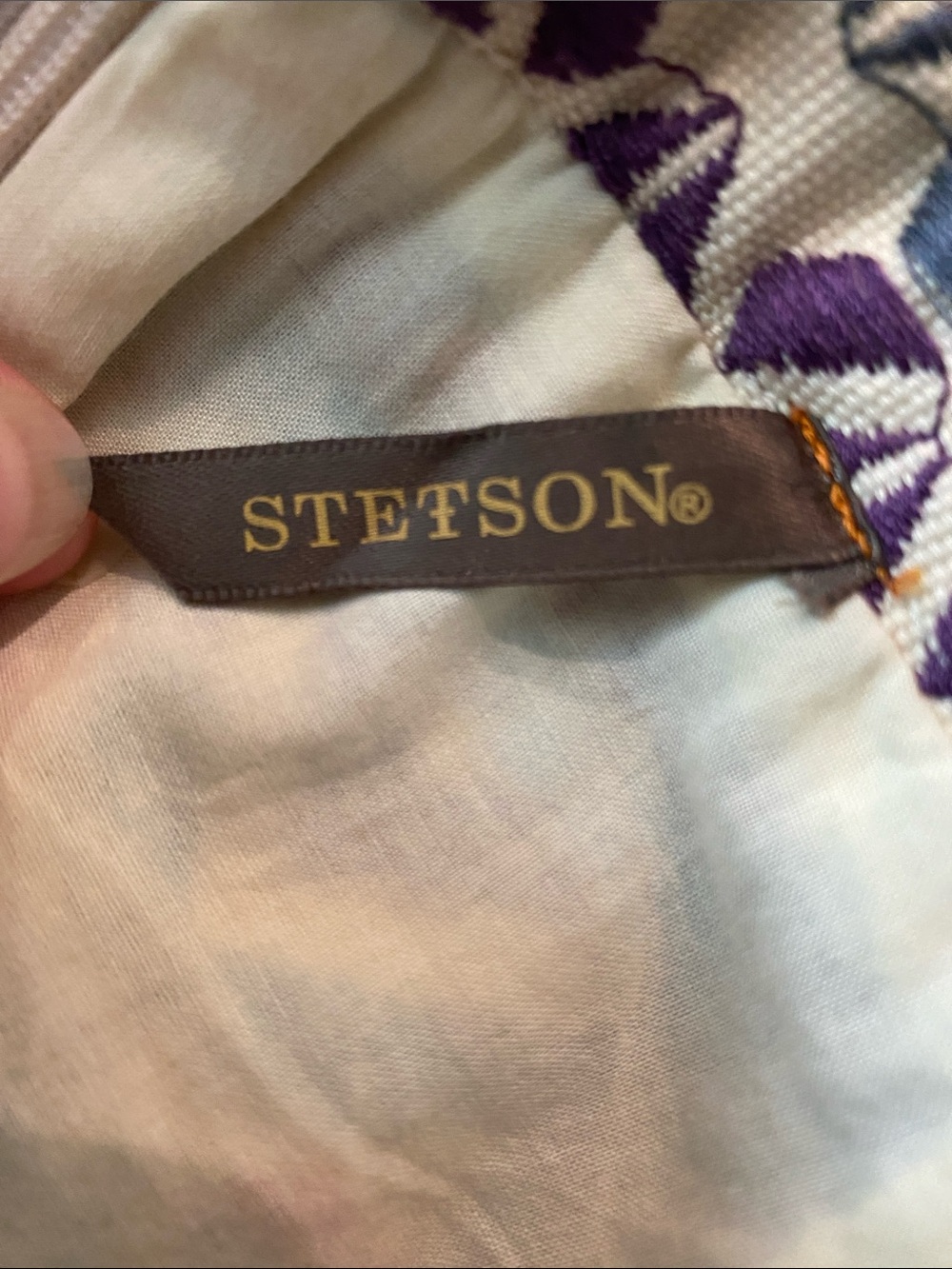 Stetson Multi-Color Geometric Pencil Skirt with Brown Accents - Picture 3 of 4